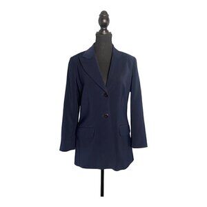 Vintage 90s Womens Classic Navy Blazer Size 4